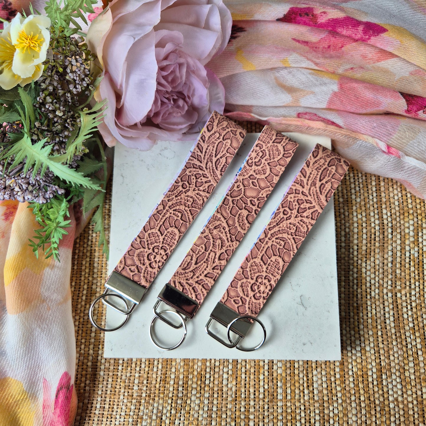 Keyfob wristlets- lined for comfort