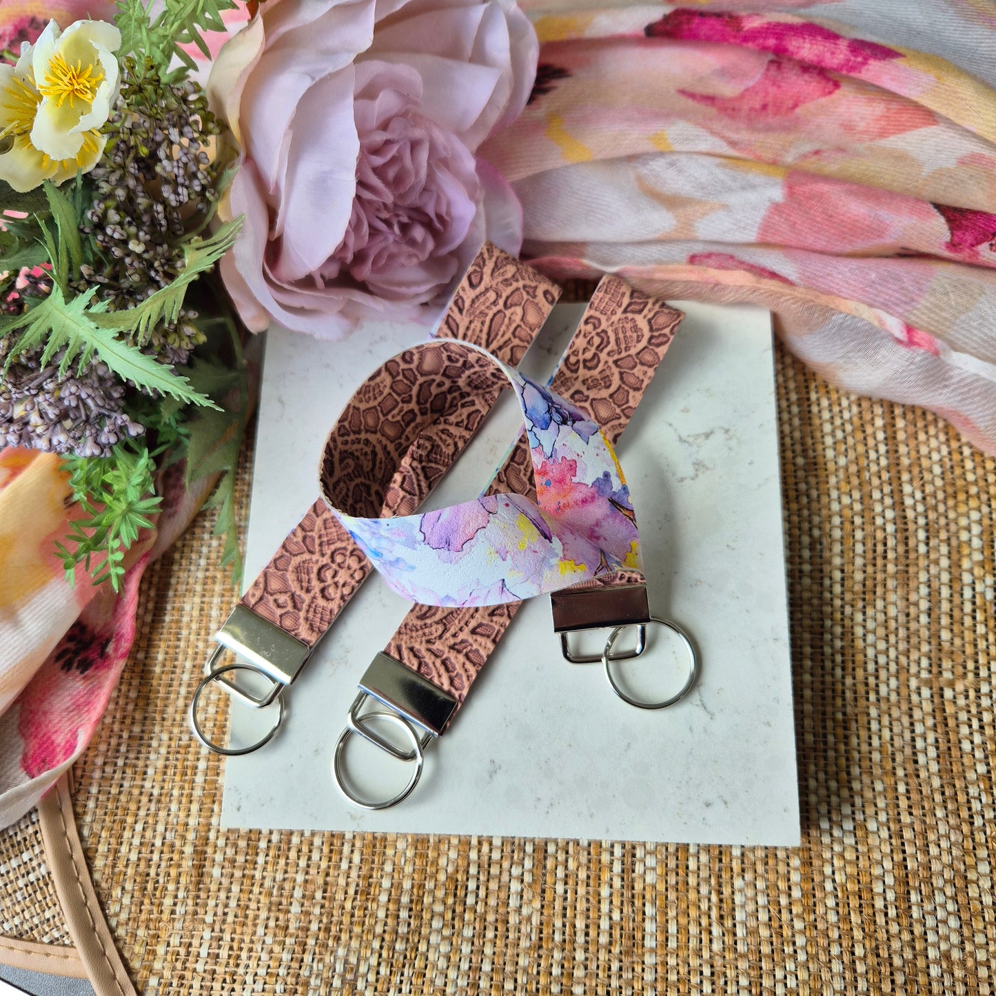 Keyfob wristlets- lined for comfort