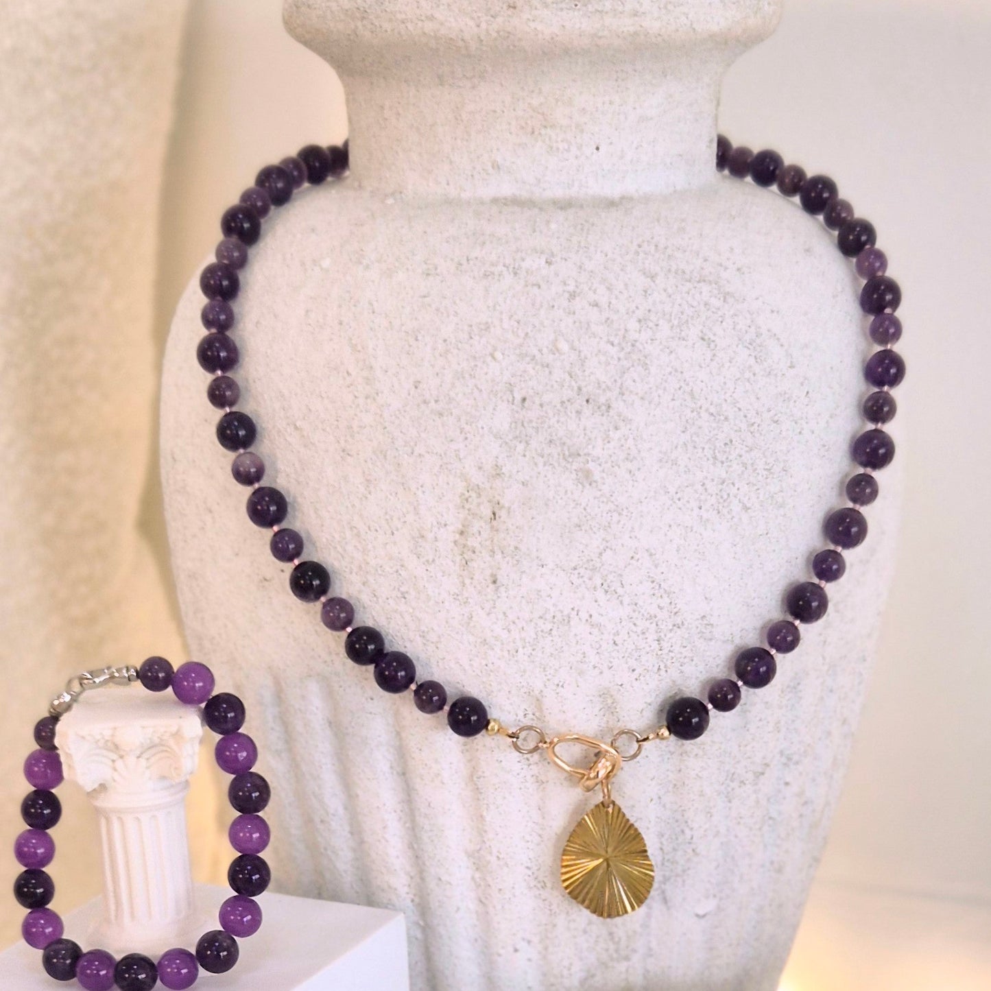 Statement necklace- Amythest Soleil