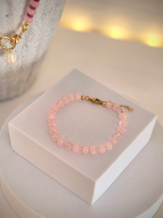 Statement bracelet- Rose Quartz