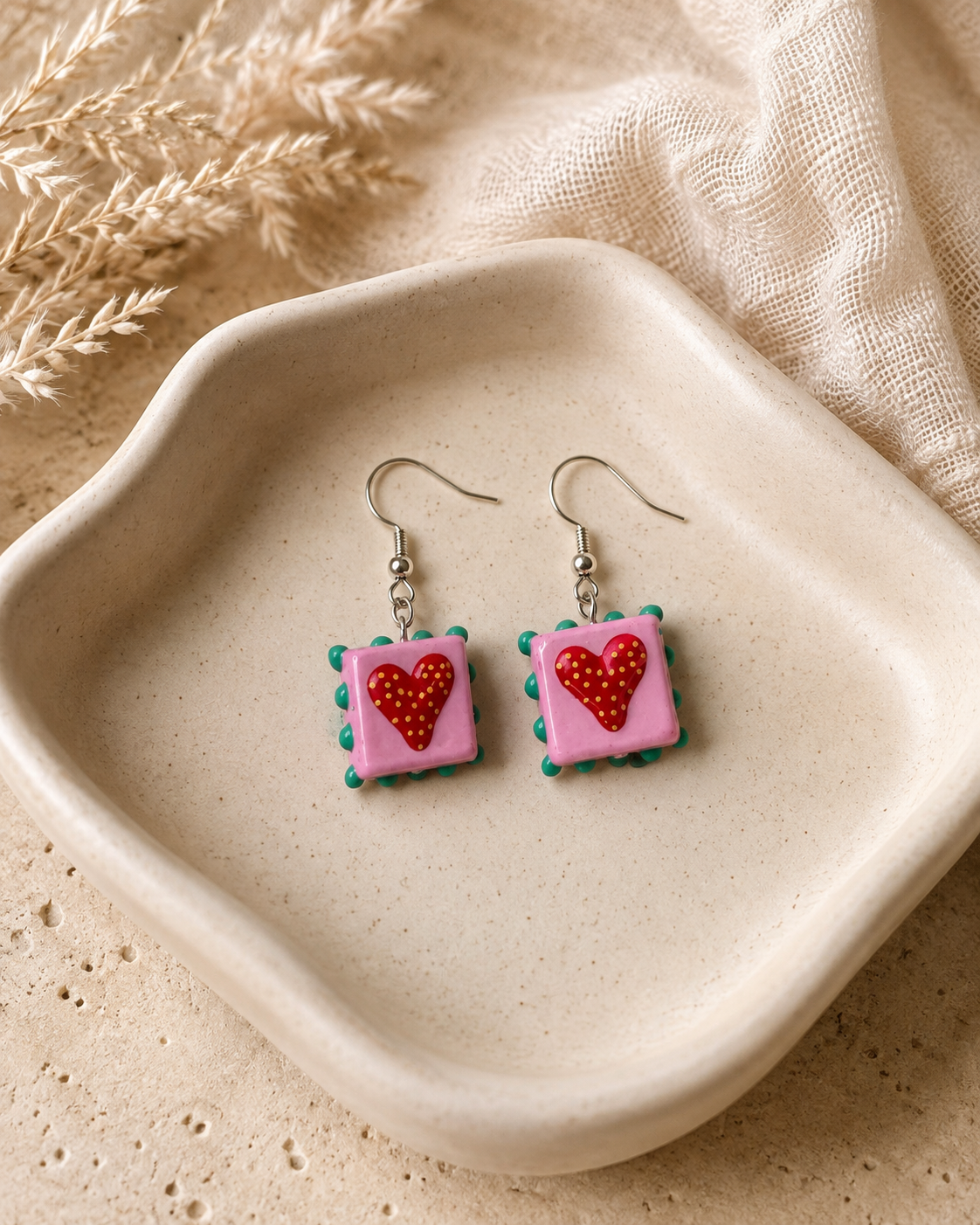 Earrings- strawberry heart