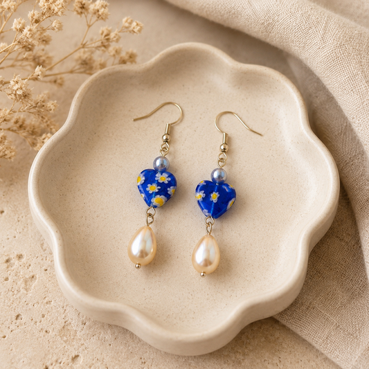 Earrings- blue heart
