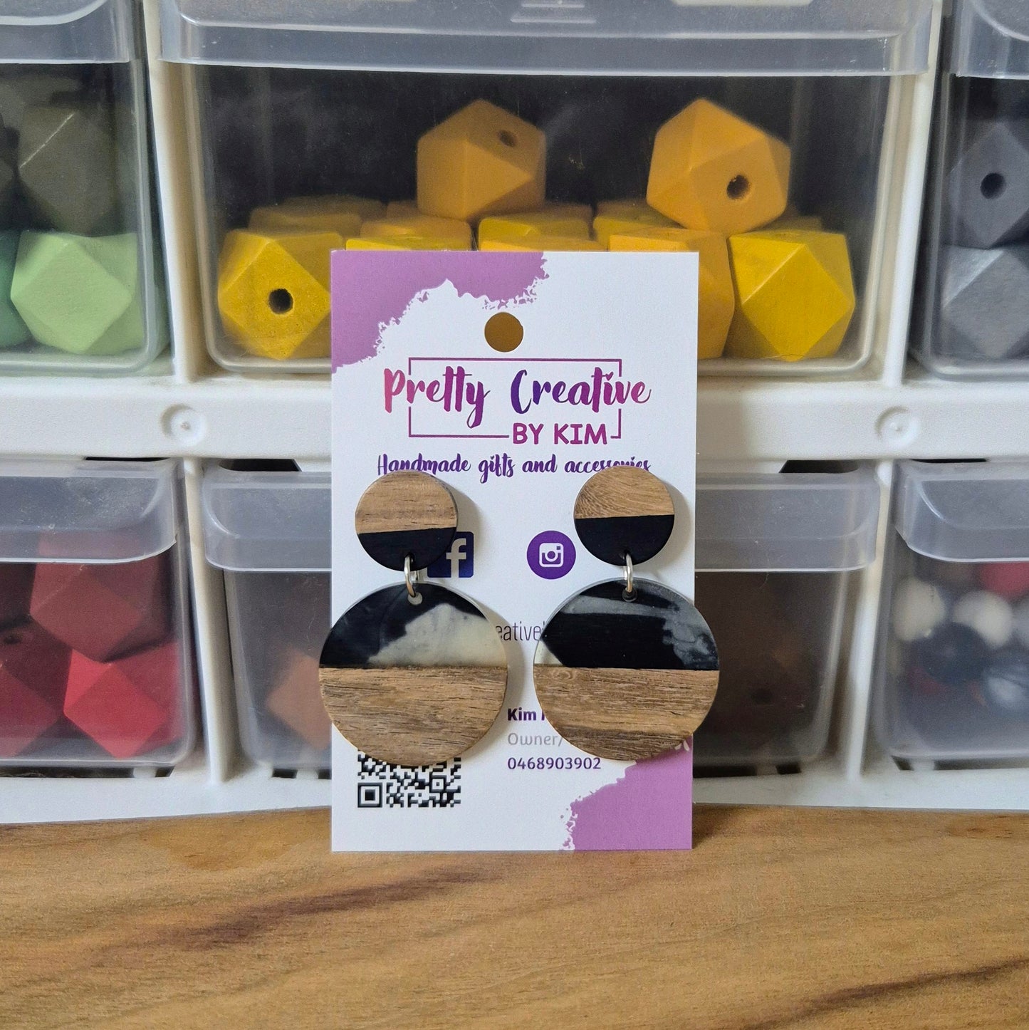Handmade earrings- Ink splatter