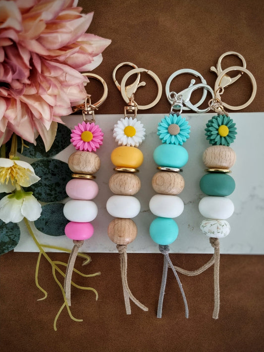 Keychains- bright daisy collection