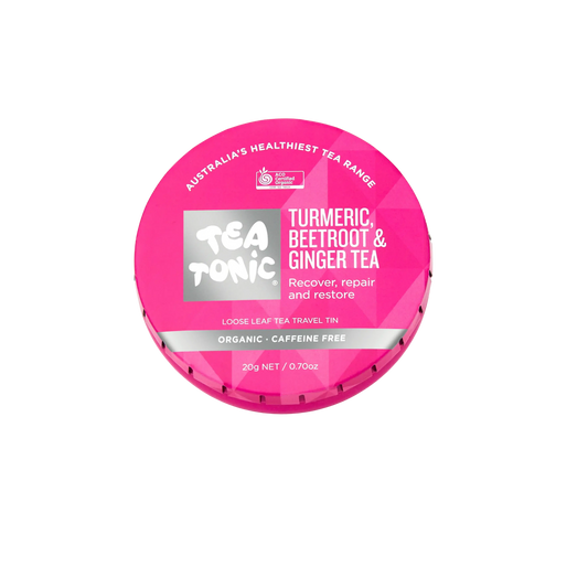 Tea Tonic loose leaf tea travel tin- Turmeric Beetroot & Ginger Tea