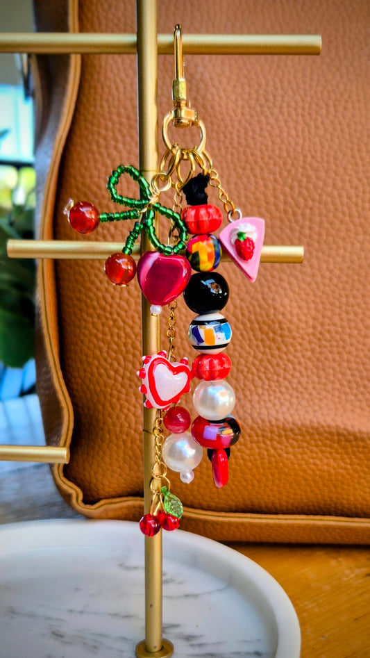 Charm keychain- Cherry pie