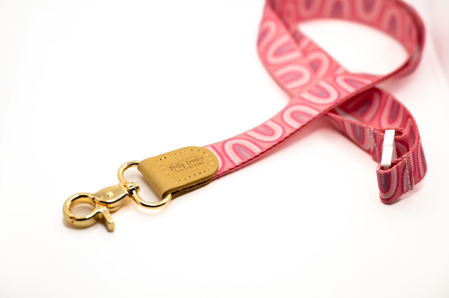 Fabric lanyards with leather detail
