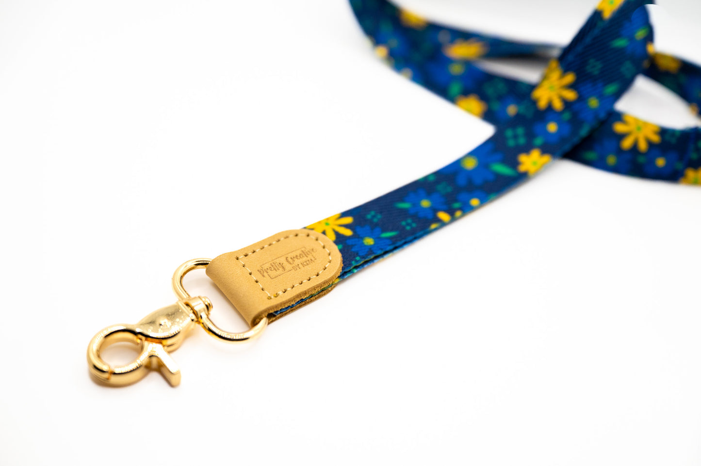 Fabric lanyards with leather detail